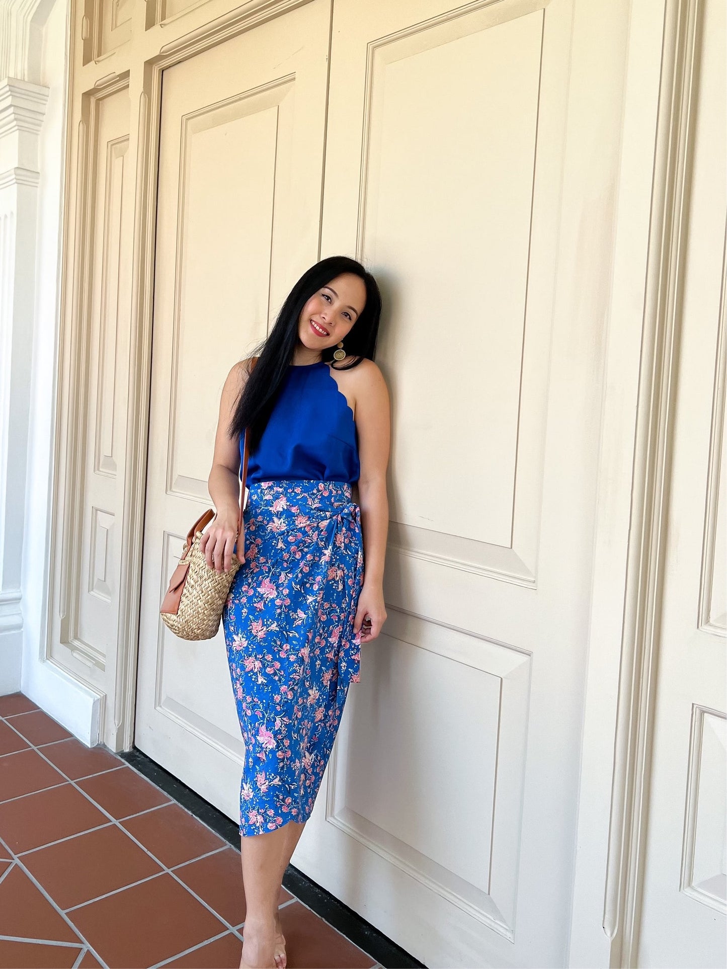 Ruth Wrap Skirt In Dainty Blue