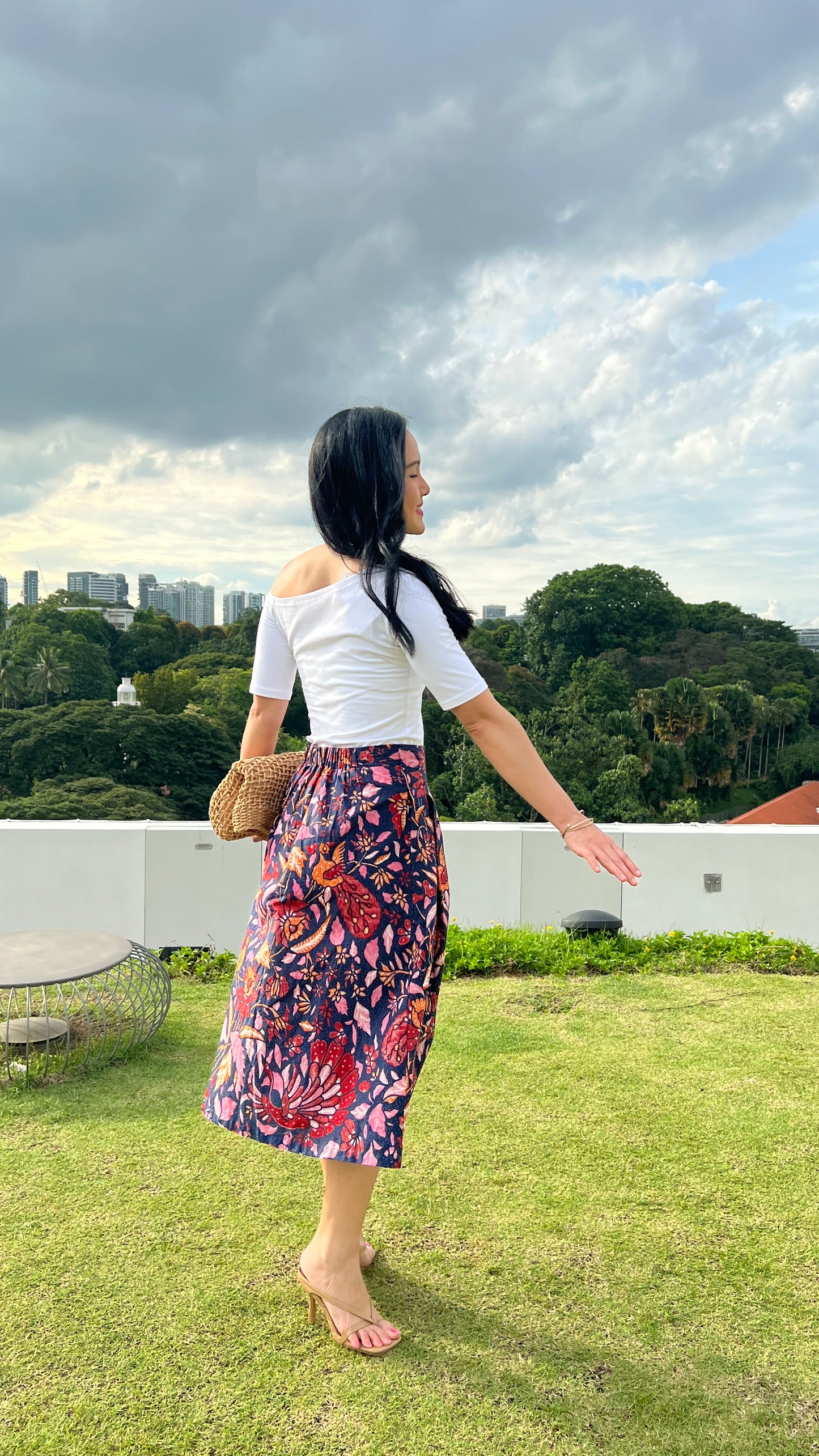 Suzie Batik A-line Skirt - Pink/Purple