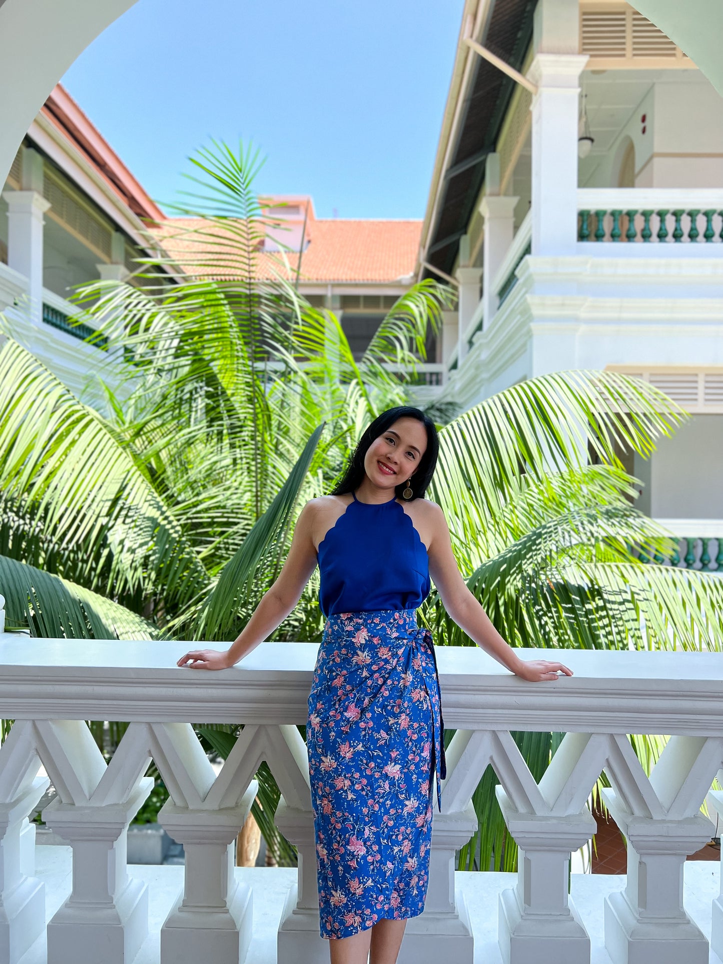 Ruth Wrap Skirt In Dainty Blue