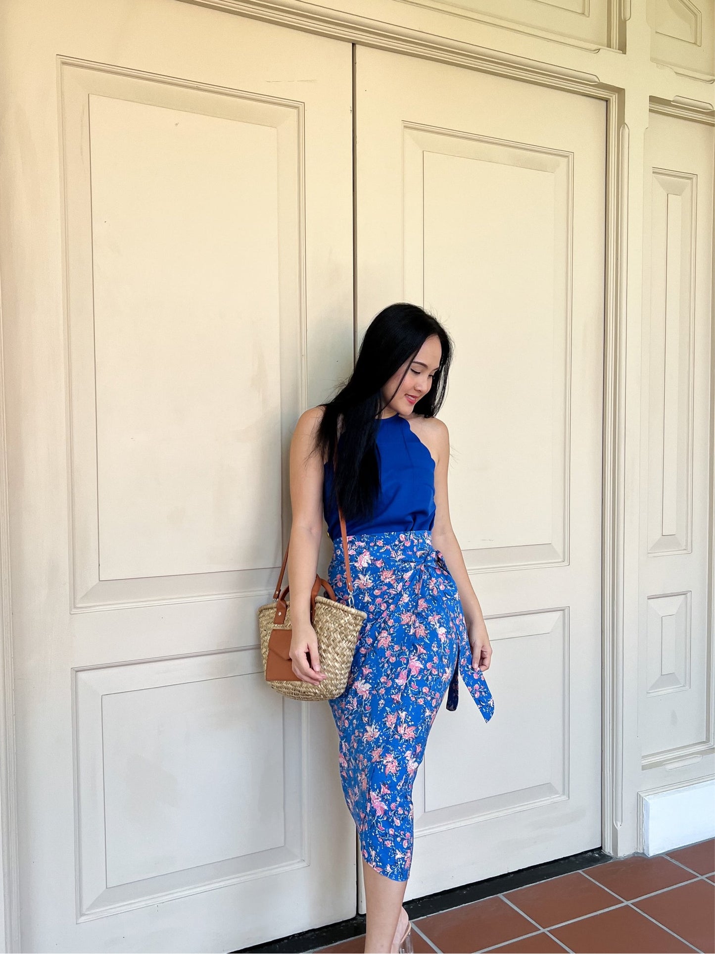 Ruth Wrap Skirt In Dainty Blue