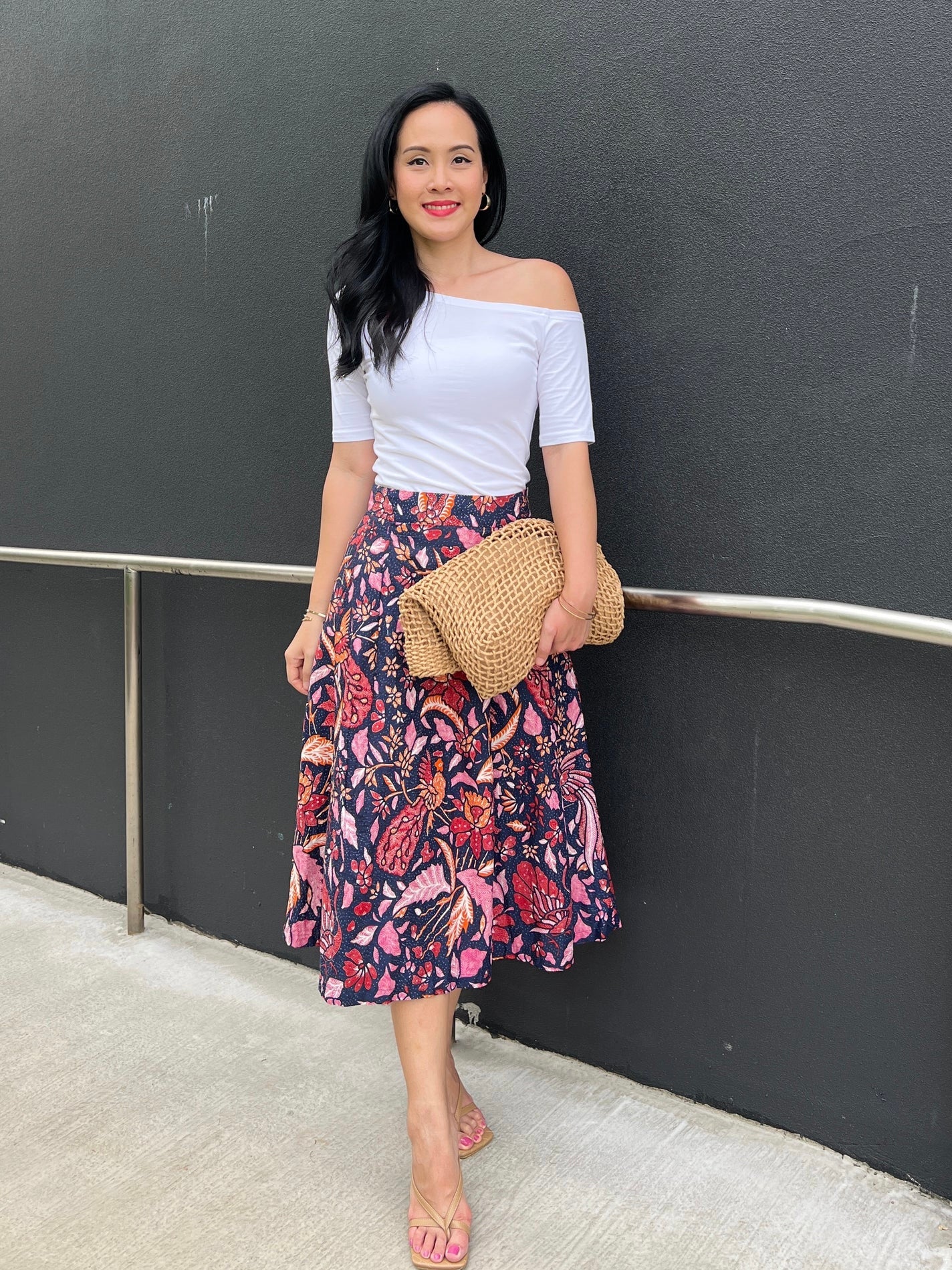 Suzie Batik A-line Skirt - Pink/Purple
