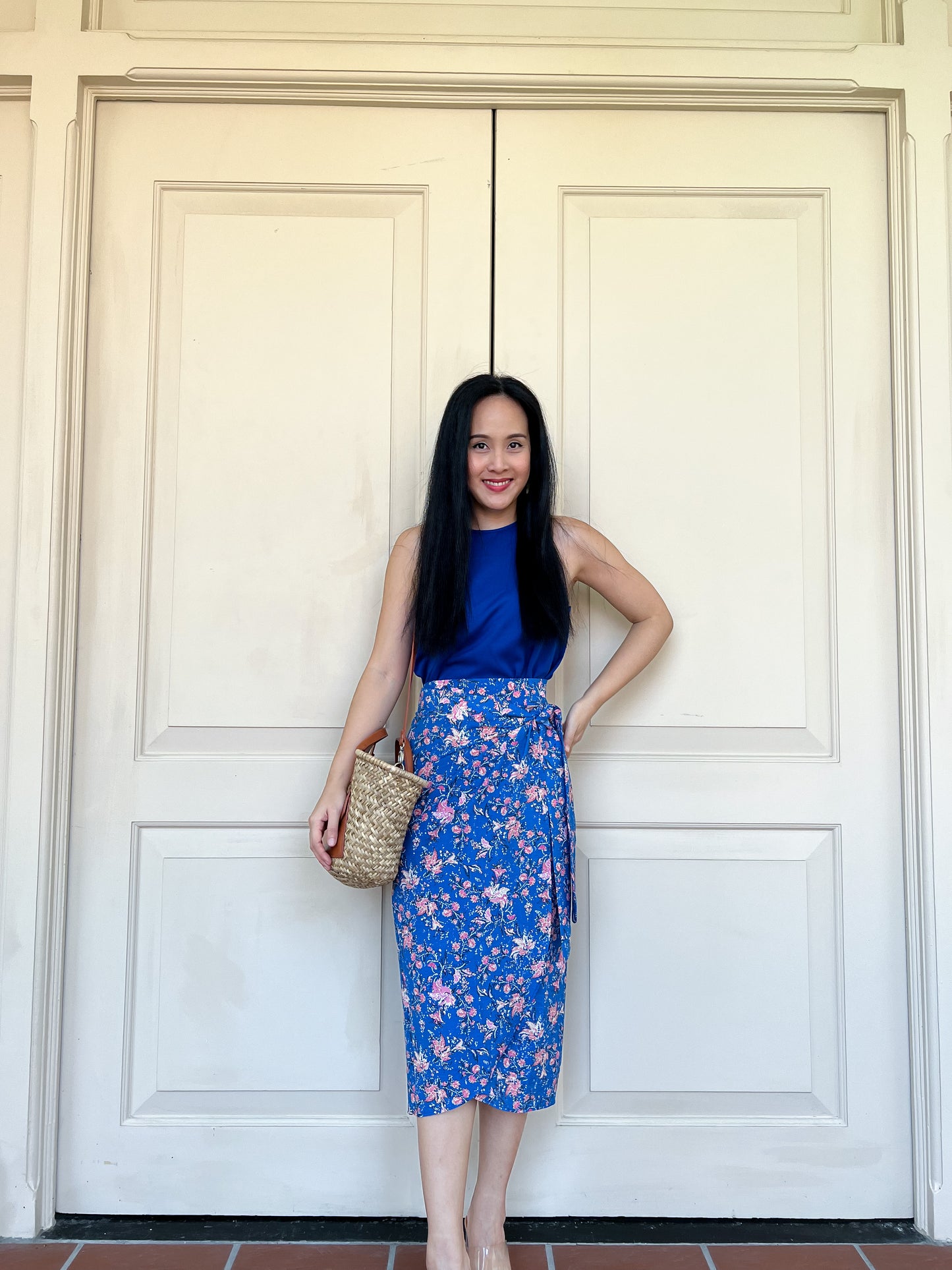 Ruth Wrap Skirt In Dainty Blue