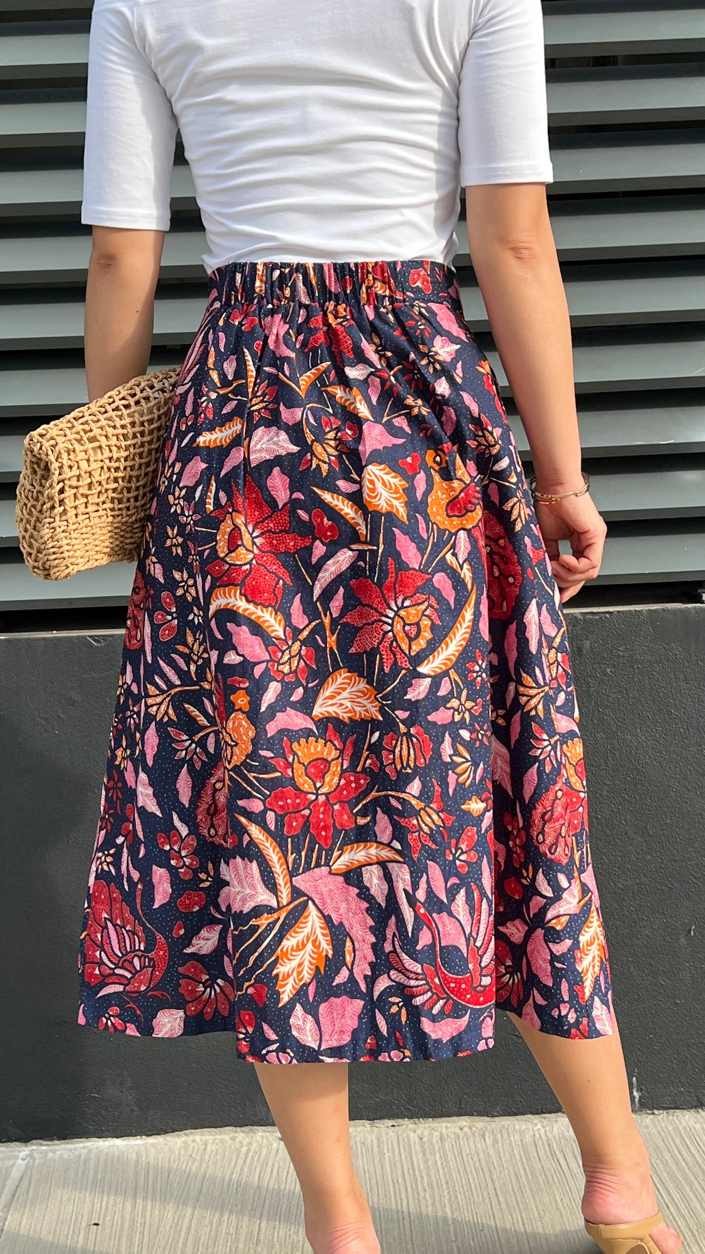 Suzie Batik A-line Skirt - Pink/Purple