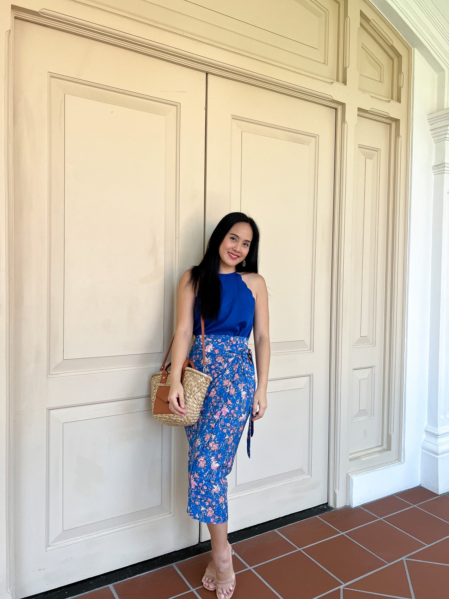 Ruth Wrap Skirt In Dainty Blue