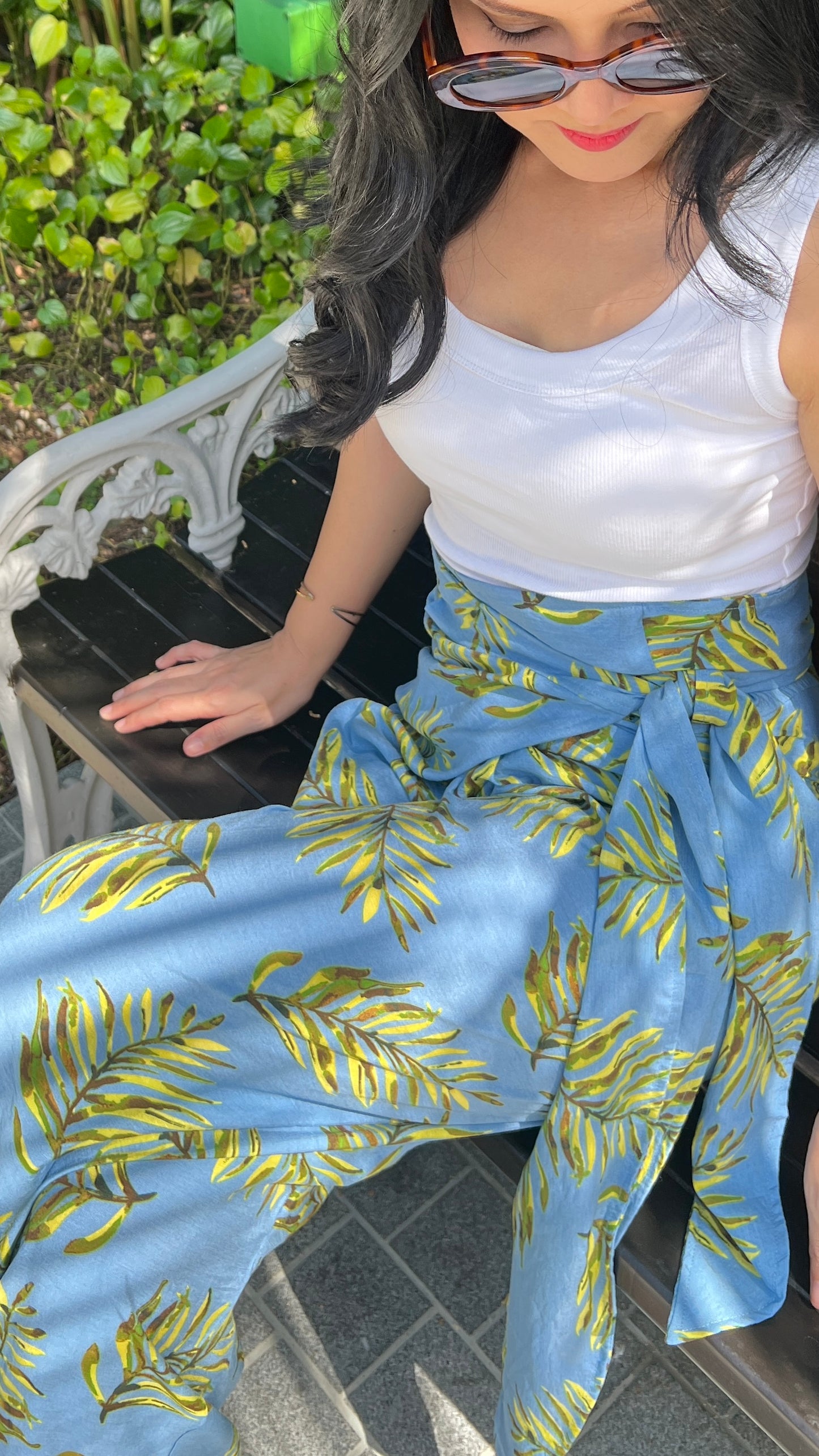 Tania Wrap Pants - Sky Palm