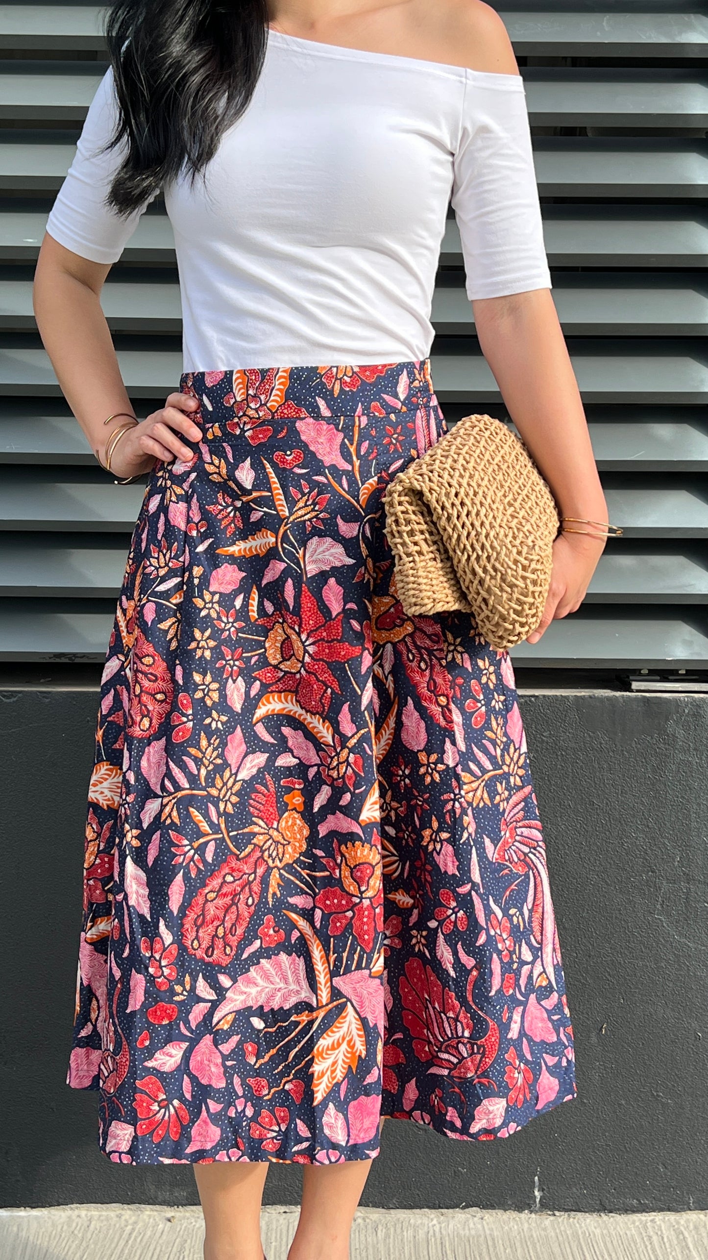 Suzie Batik A-line Skirt - Pink/Purple