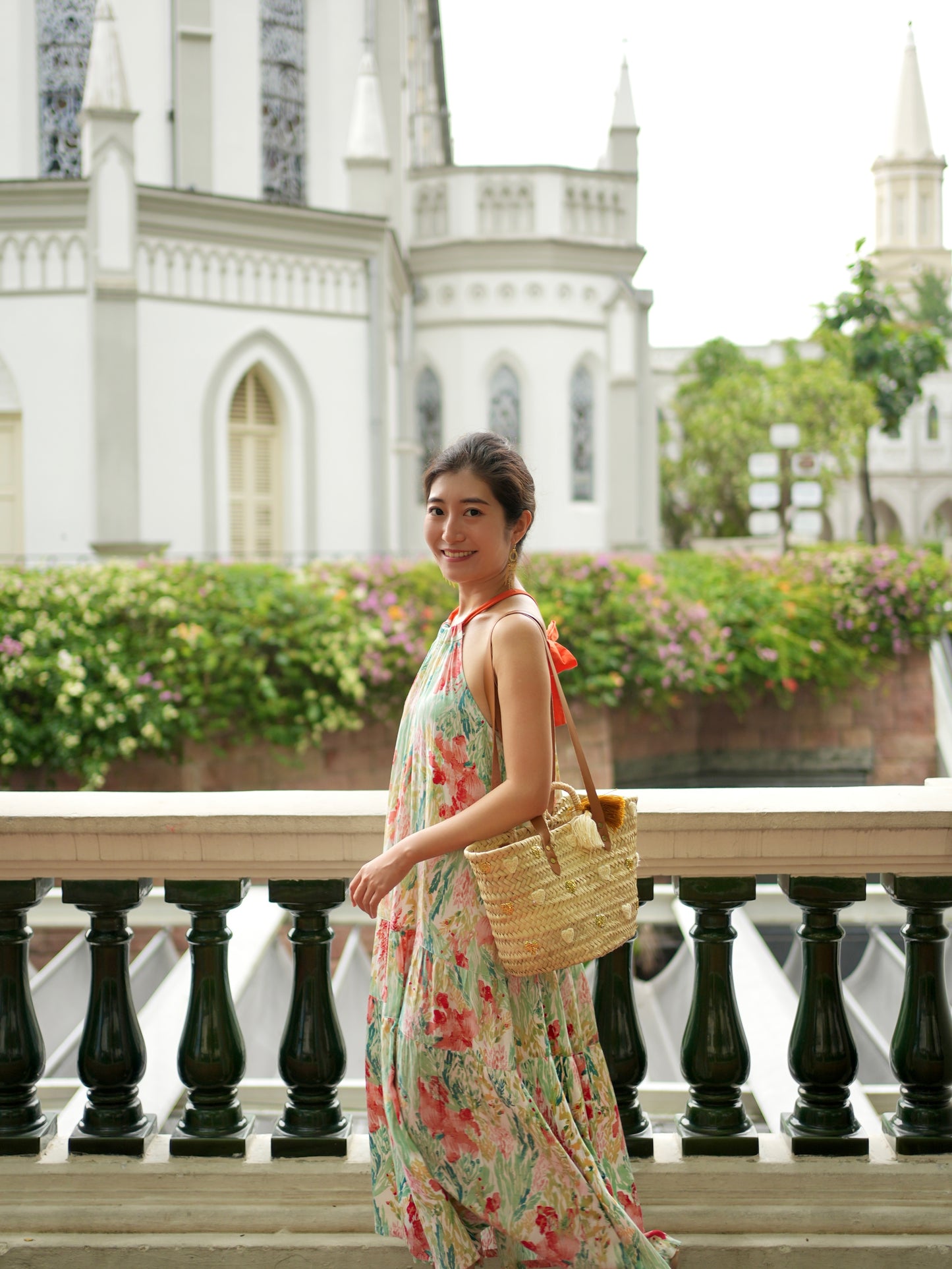 Enza Halter Neck Maxi Dress - Floral Pastel