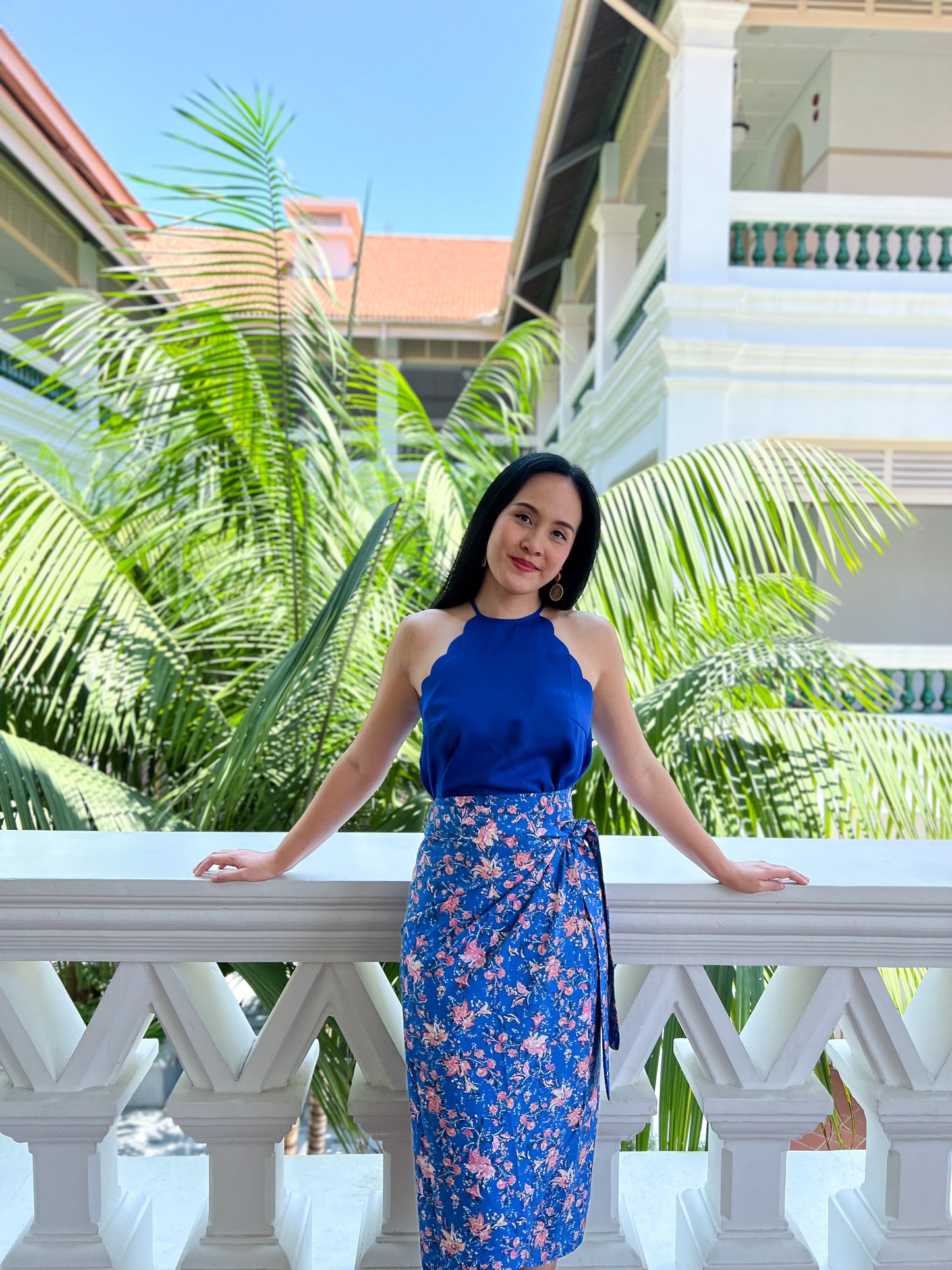 Ruth Wrap Skirt In Dainty Blue