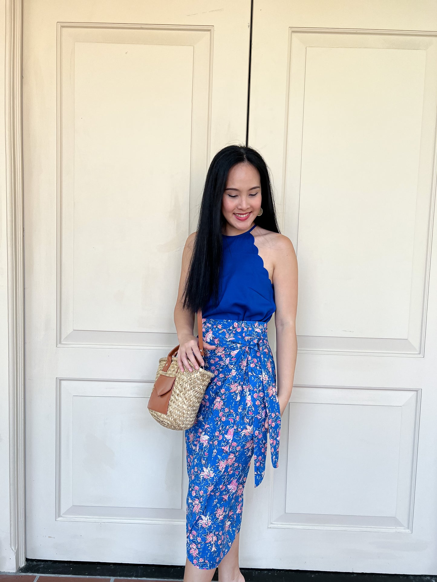 Ruth Wrap Skirt In Dainty Blue