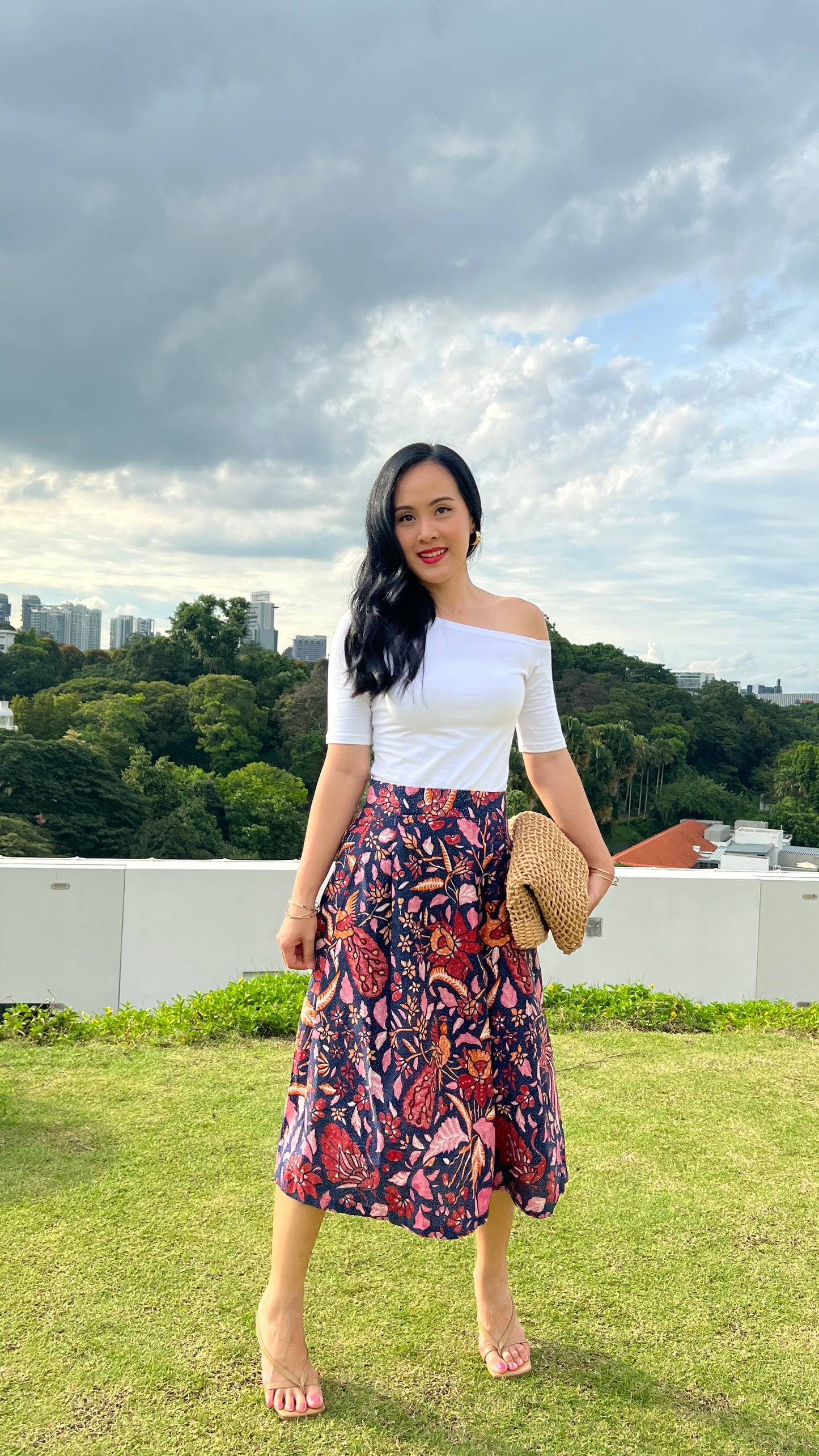 Suzie Batik A-line Skirt - Pink/Purple