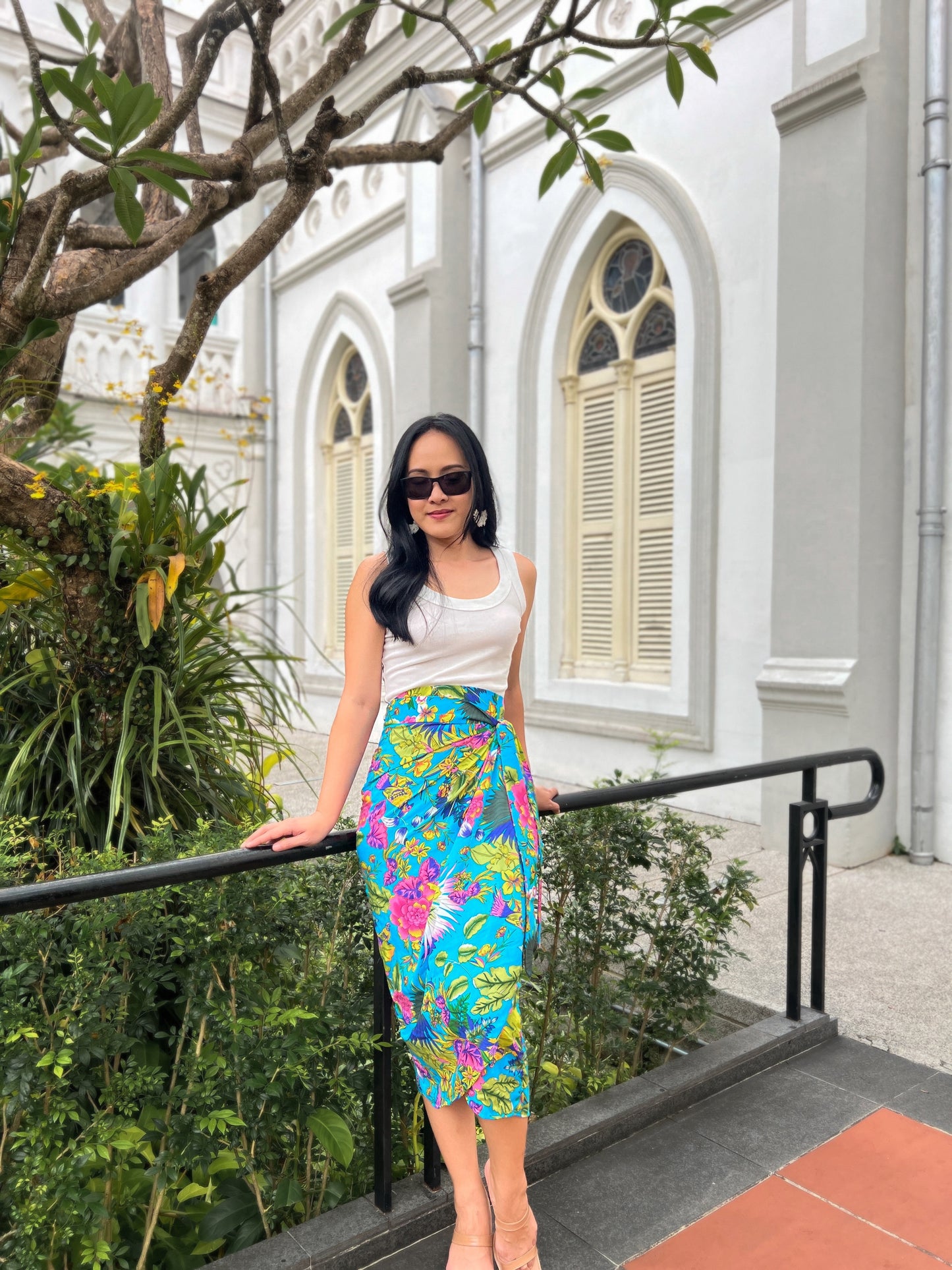 Ruth Wrap Skirt In Blue Salsa