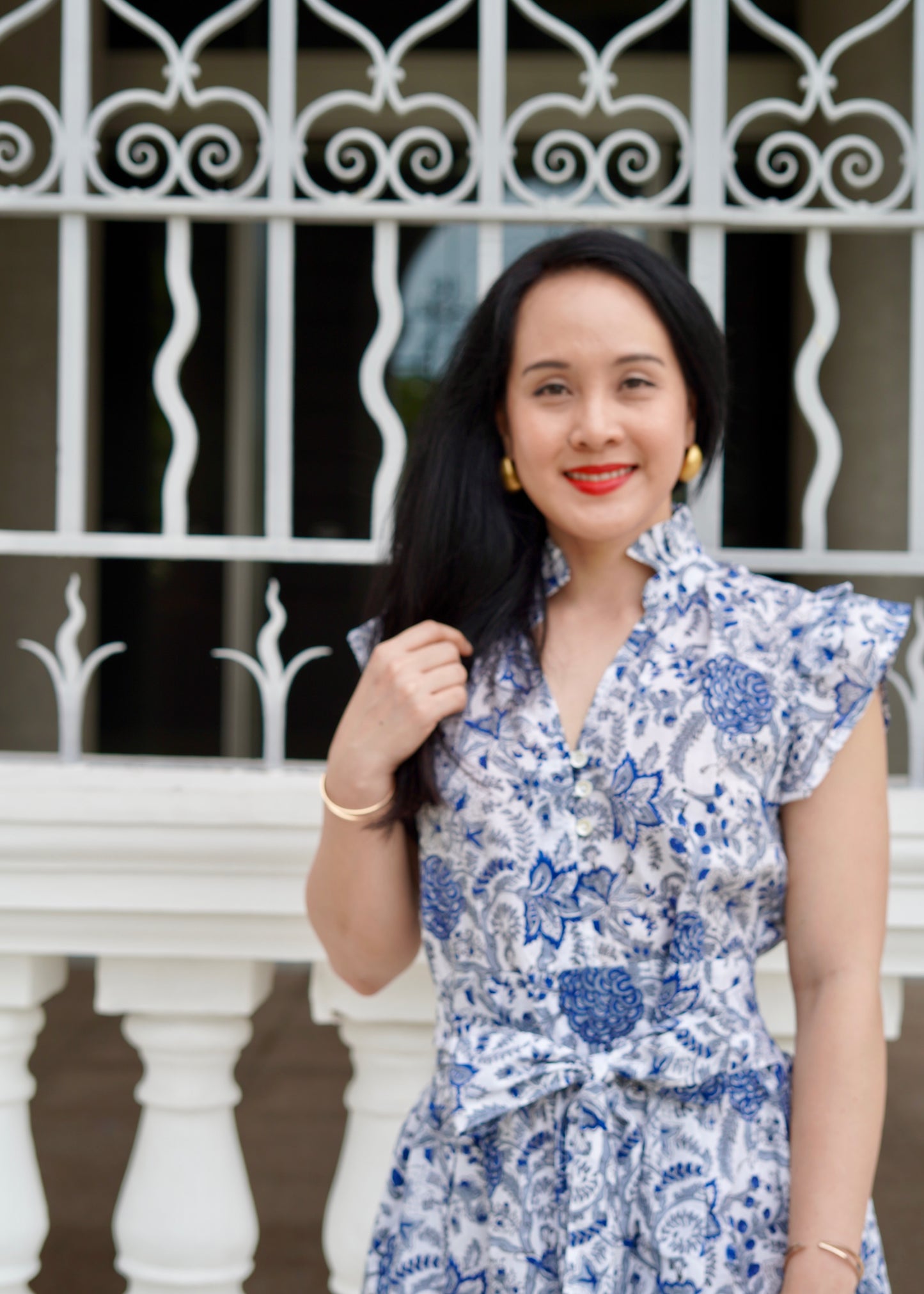 Sera Mini Dress - Floral Navy