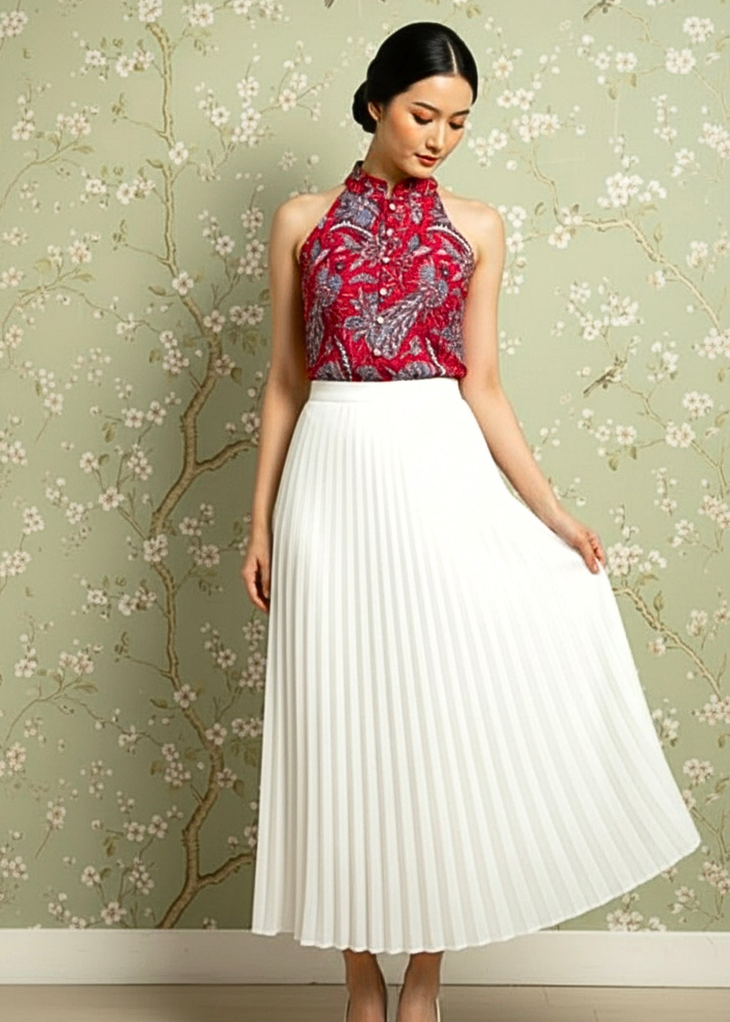 Eka Halter Batik Top | Batikfully Red