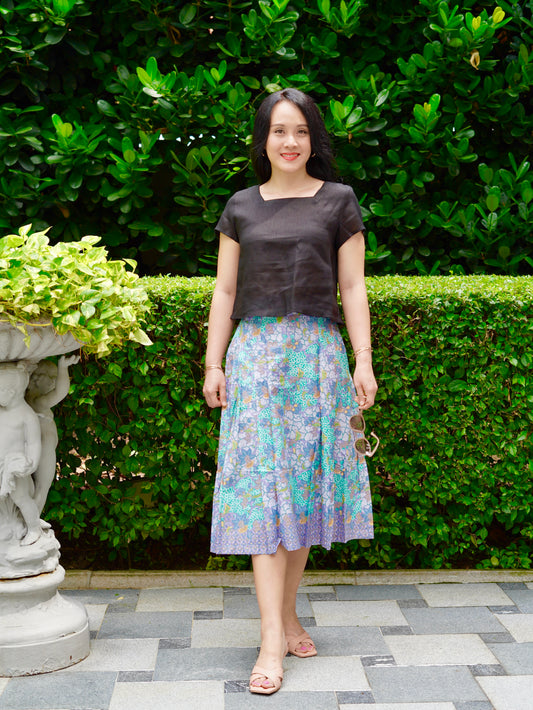 Suzie Batik A-line Skirt - Botanic Green