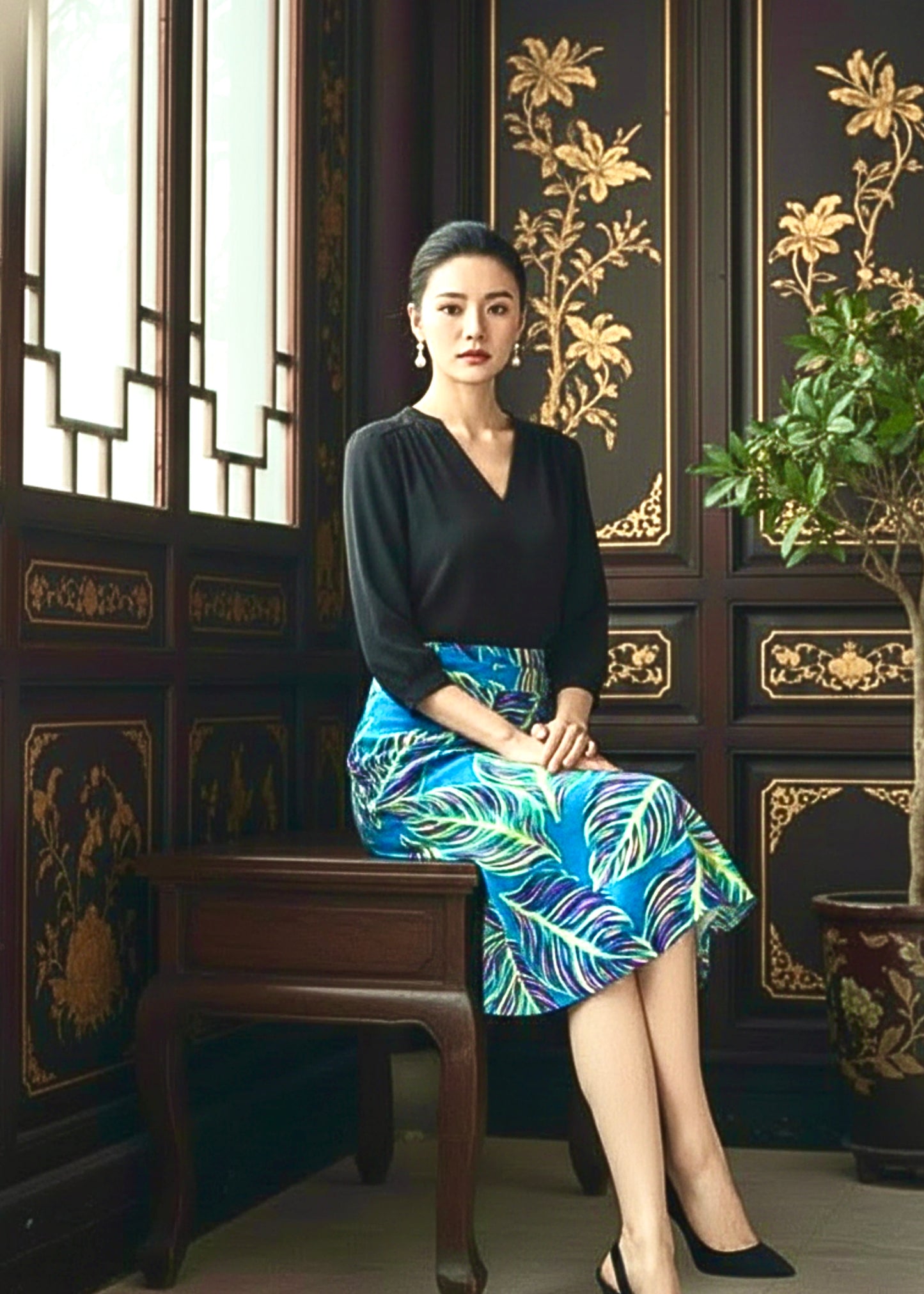 Naomi Wrap Skirt - Turquoise Fiesta