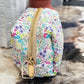Quilted Japanese Cotton Pouch - White Dainty Floral