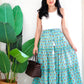 Zenus Handblock Skirt | Popsicle Turquoise