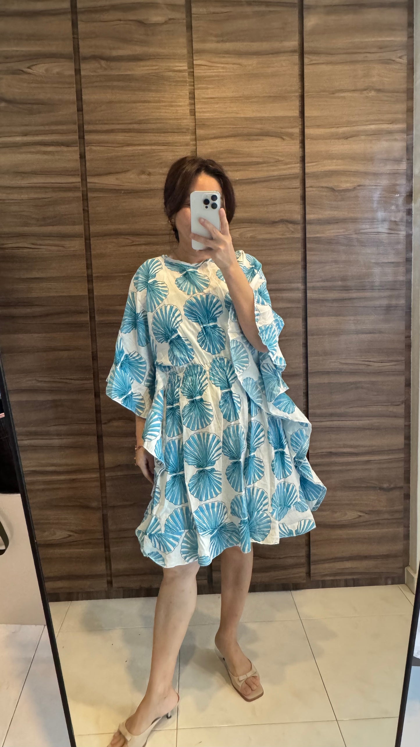 Handblock Kaftan - Free size (Fit up to L)