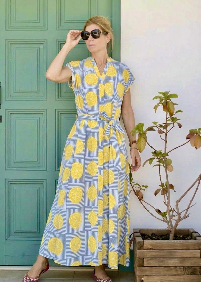 Kiara Cotton Dress | Blue Lemonade