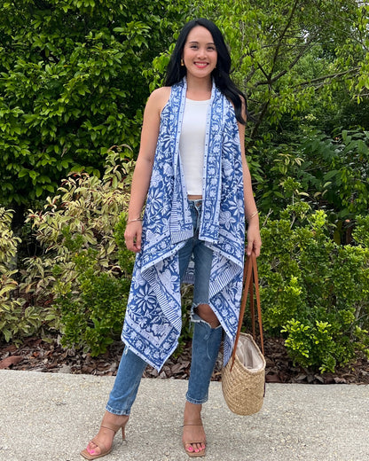 Cape Vest in Cotton Block Print - 6 Prints
