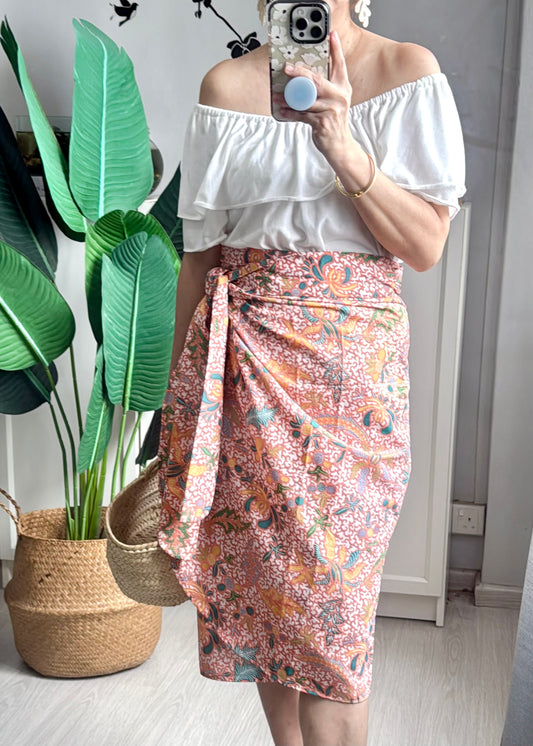 Naomi Wrap Skirt | Orange Pop