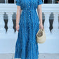 Debra Maxi Dress - Chevron Blue