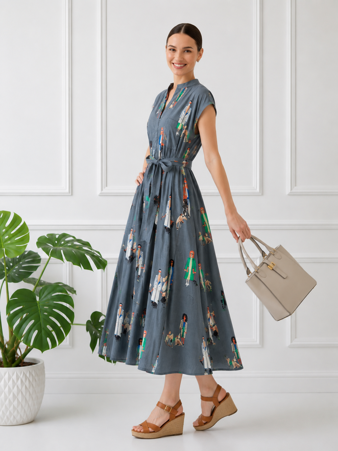 Kiara Cotton Dress | Grey Man