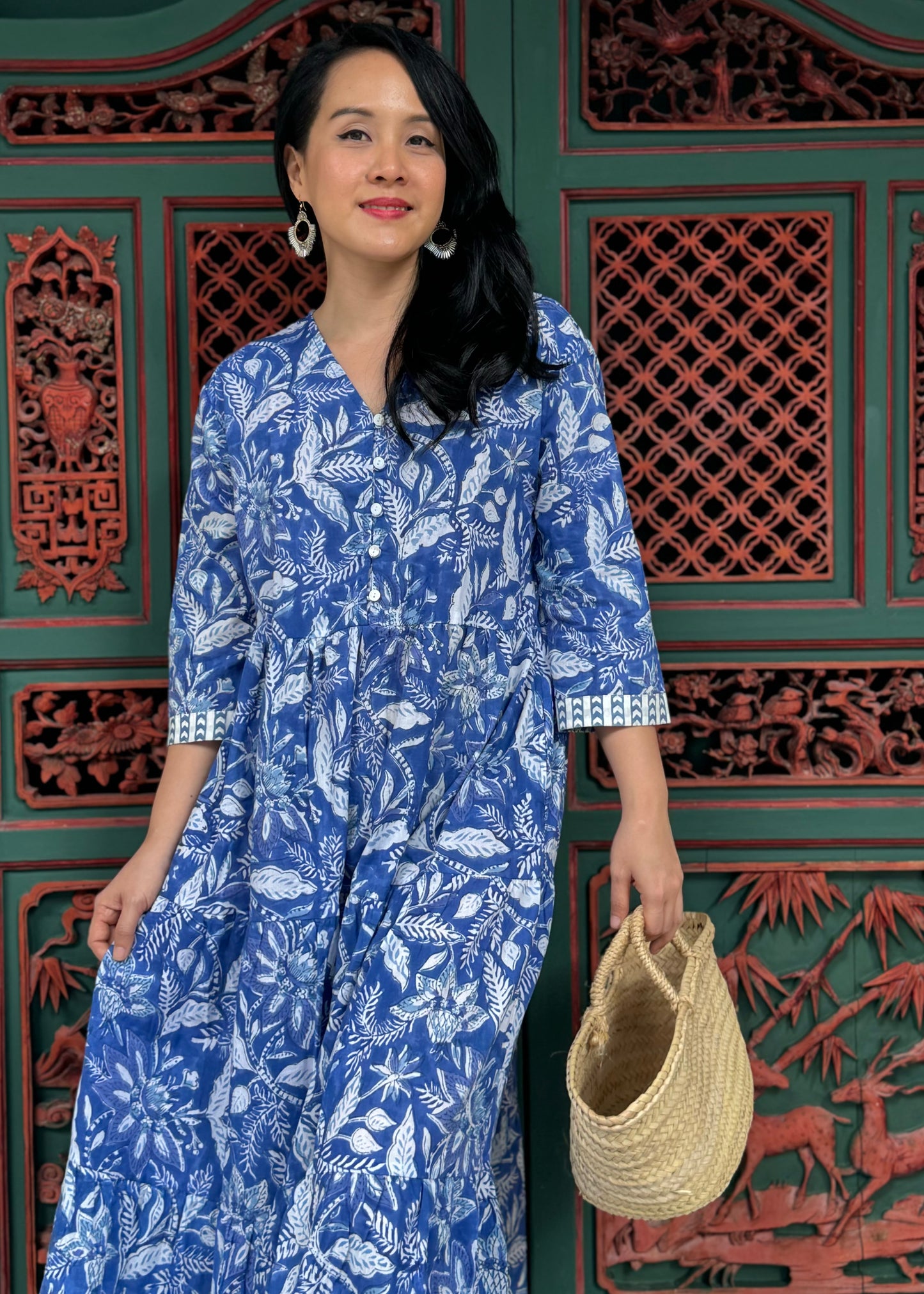 Jodie Dress | Blue Botanic
