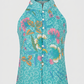 Eka Halter Batik Top | Turquoise Bloom