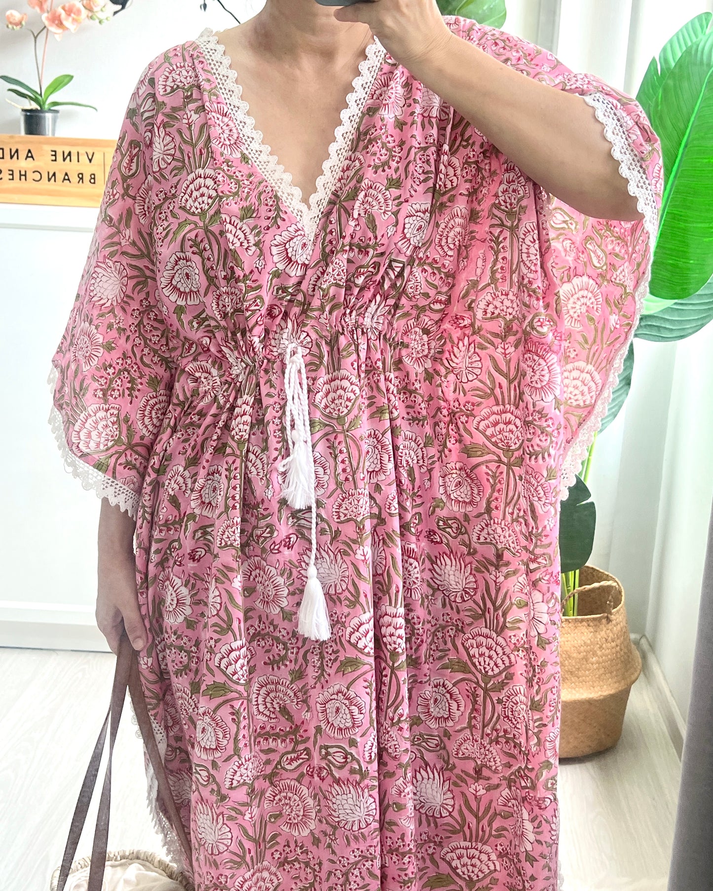 Junia Cotton Kaftan - Summer Pink