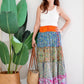 Silky Patchwork Skirt | Patchwork Orange