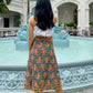 Mara Wrap Skirt | Teal Yellow