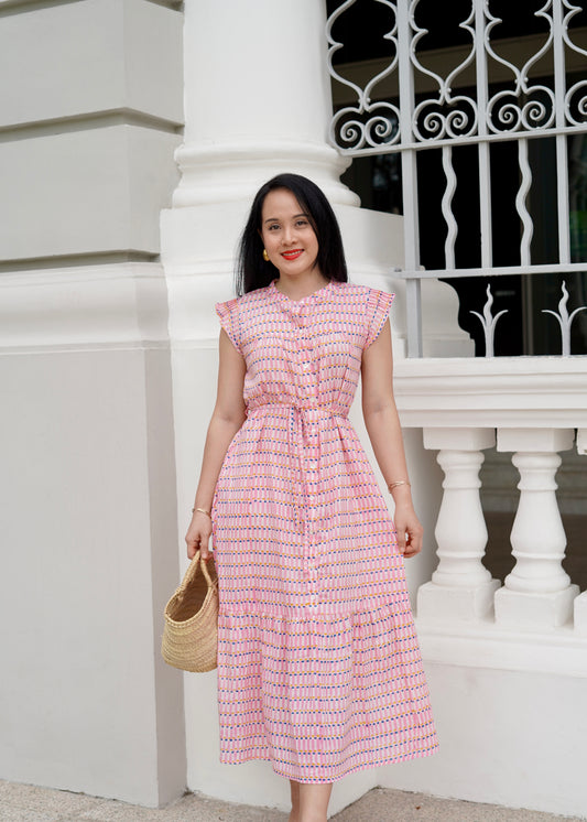 Felice Frill Sleeve Dress | Pink Meadows