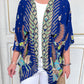 Cotton Batik Kimono- Cobalt Green Batik