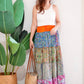 Silky Patchwork Skirt | Patchwork Orange