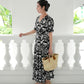 Della Wrap Dress - Monochrome Ikat [LAST PIECE]