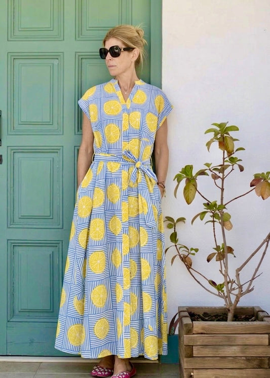 Kiara Cotton Dress | Blue Lemonade