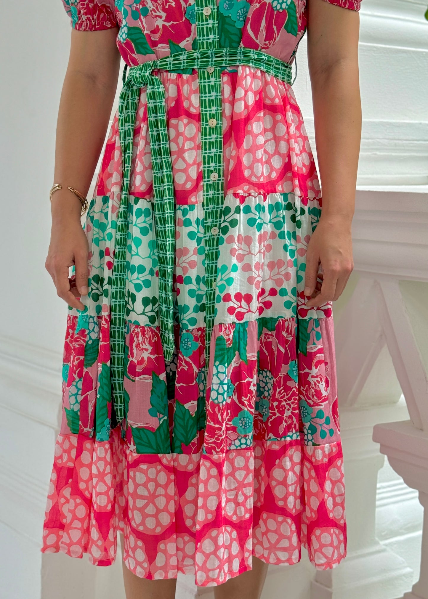 Phoebe Puff Sleeve Dress - Bubblegum Pink
