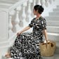 Della Wrap Dress - Monochrome Ikat [LAST PIECE]