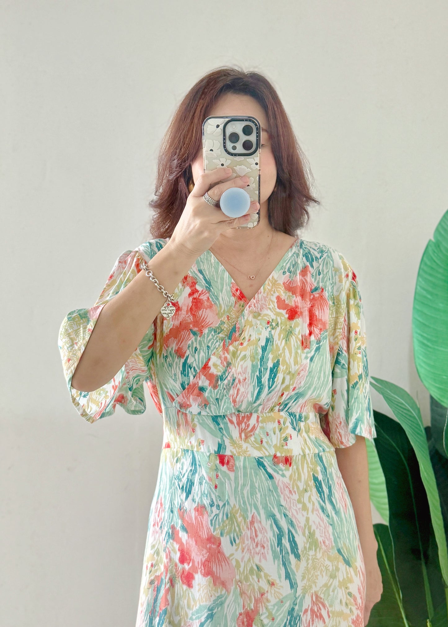 Val Flutter Sleeve Dress | Floral Pastel