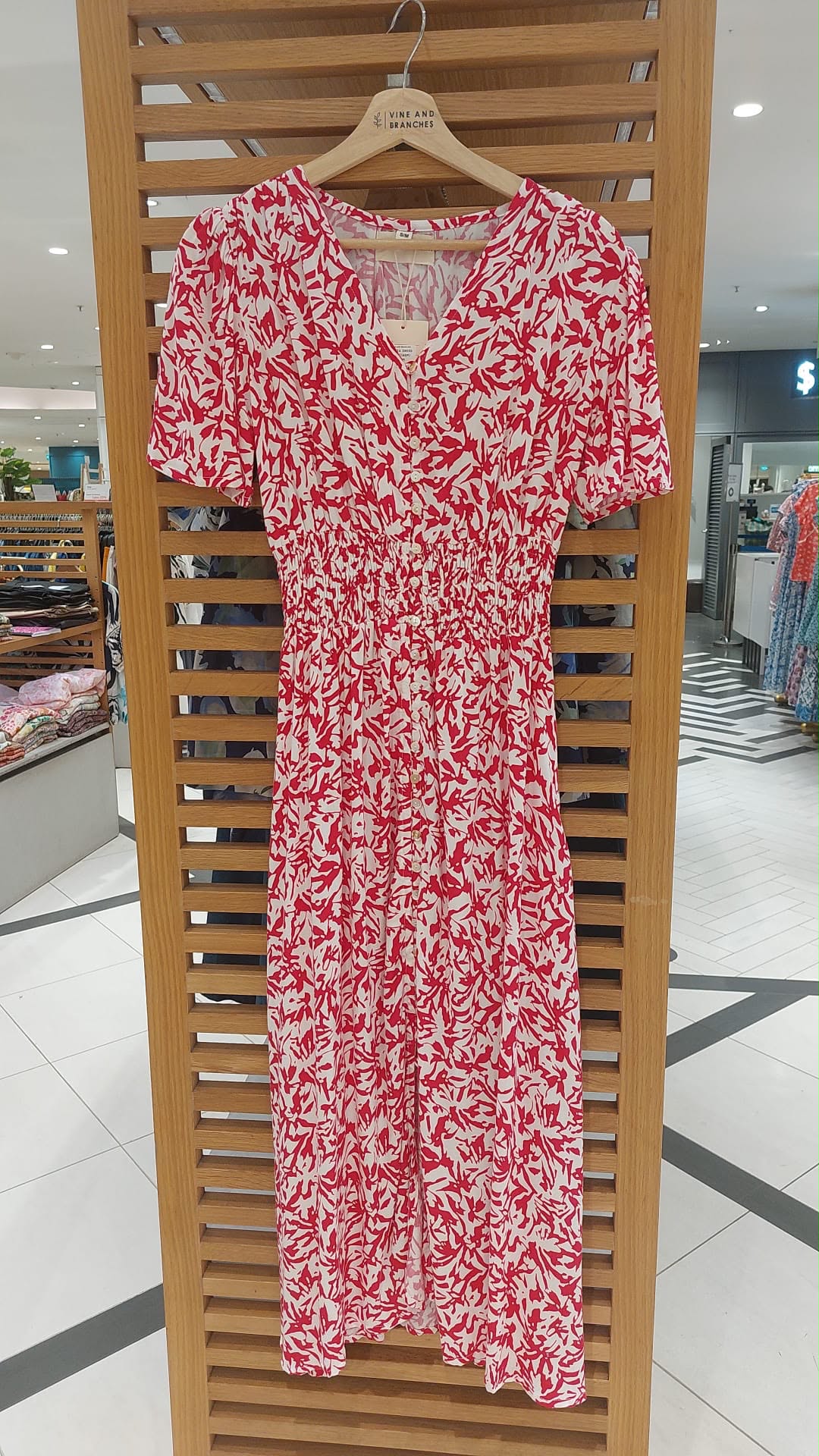 Evita Smocked Midi Dress | Pink Palm