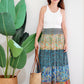 Silky Patchwork Skirt | Patchwork Teal