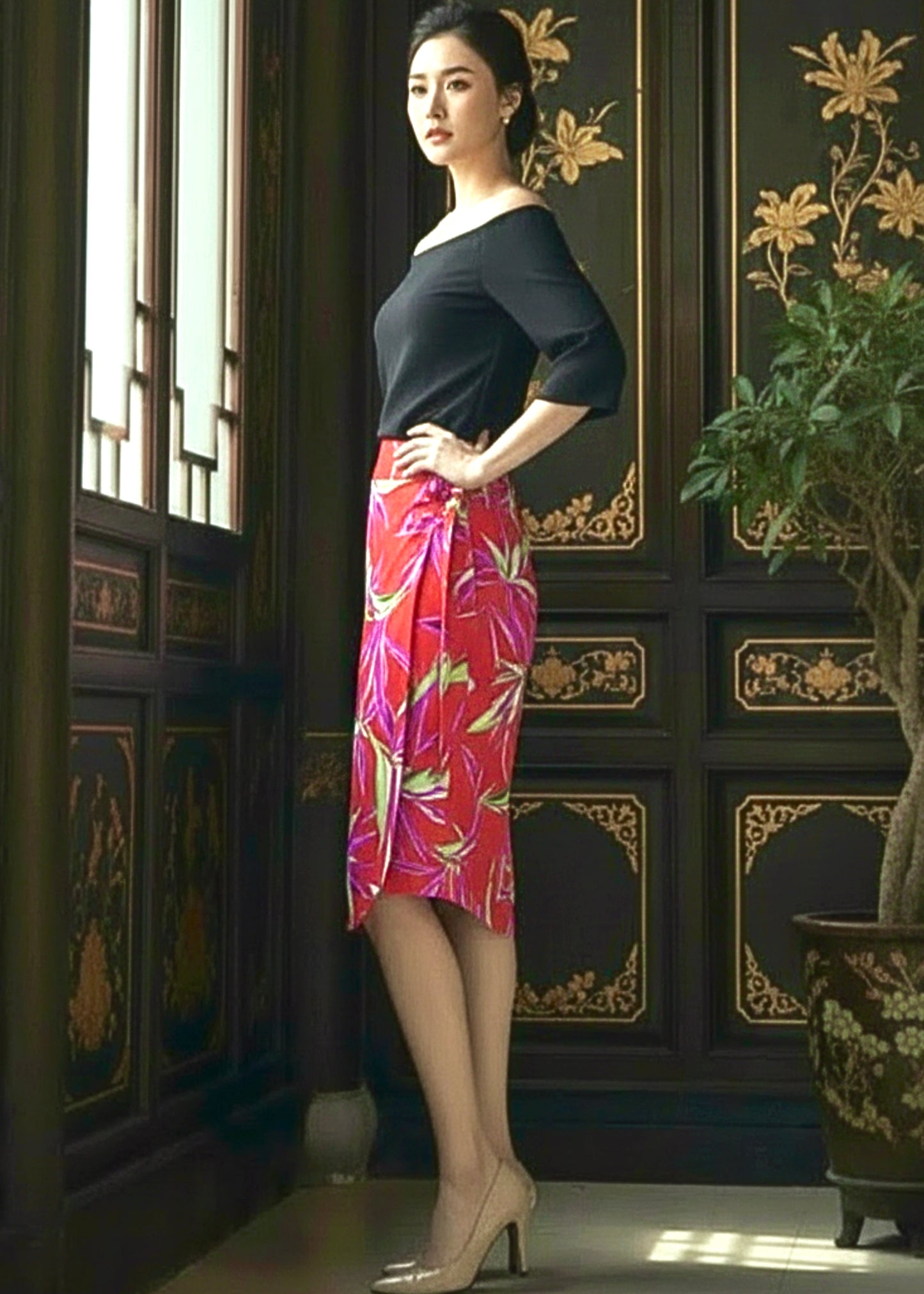 Naomi Wrap Skirt - Sea of Coral