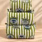Handblock Cotton Pouch | Alfresco Green