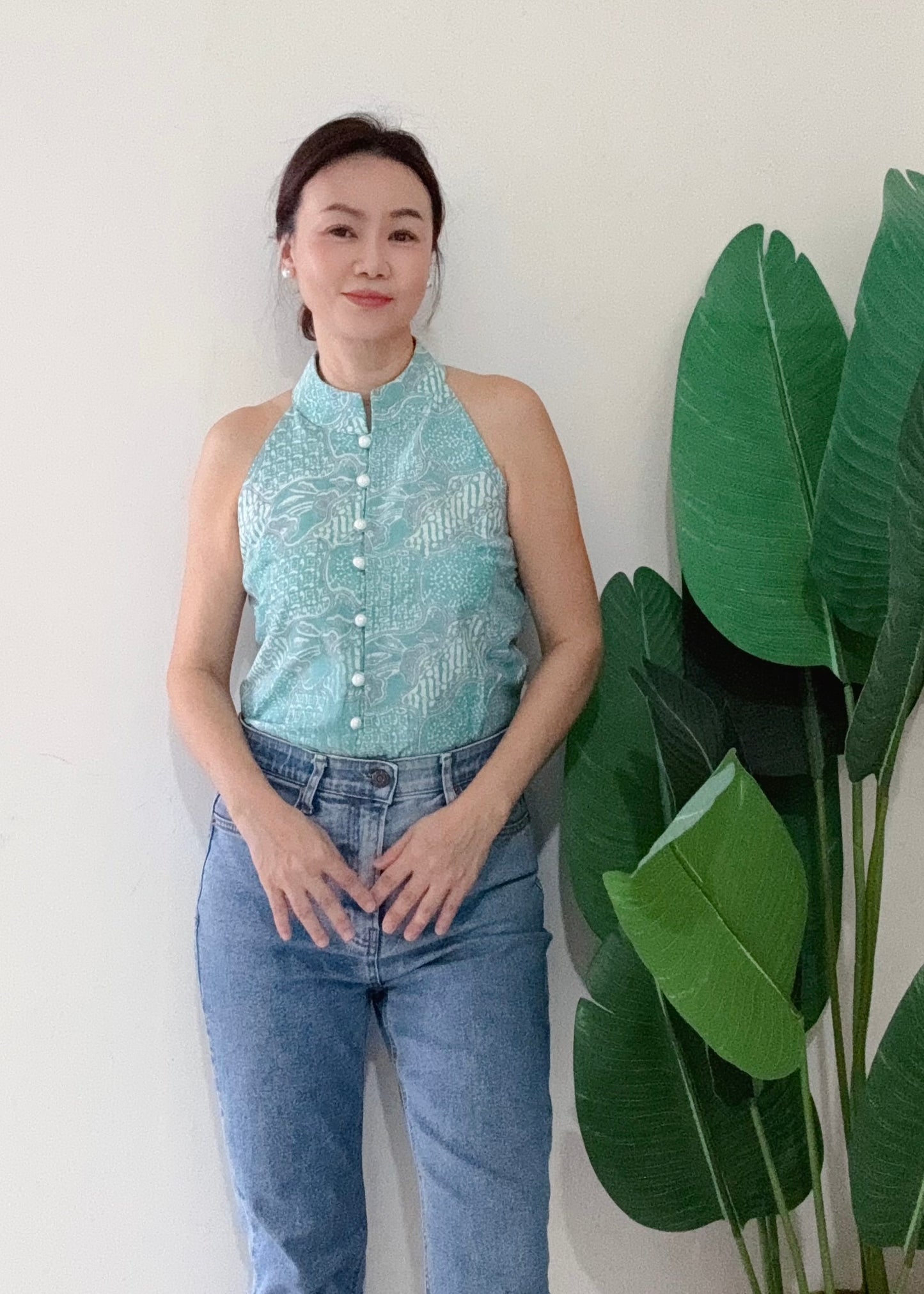 Eka Halter Batik Top | Turquoise