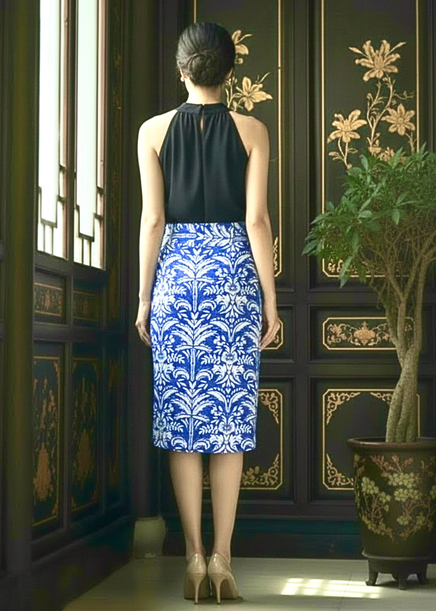 Naomi Wrap Skirt - Porcelain Blue