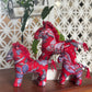 SET OF 3 : HORSE CNY ORNAMENT- Batik Red Blue