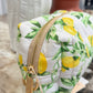 Quilted Japanese Cotton Pouch - Fruity Lemon