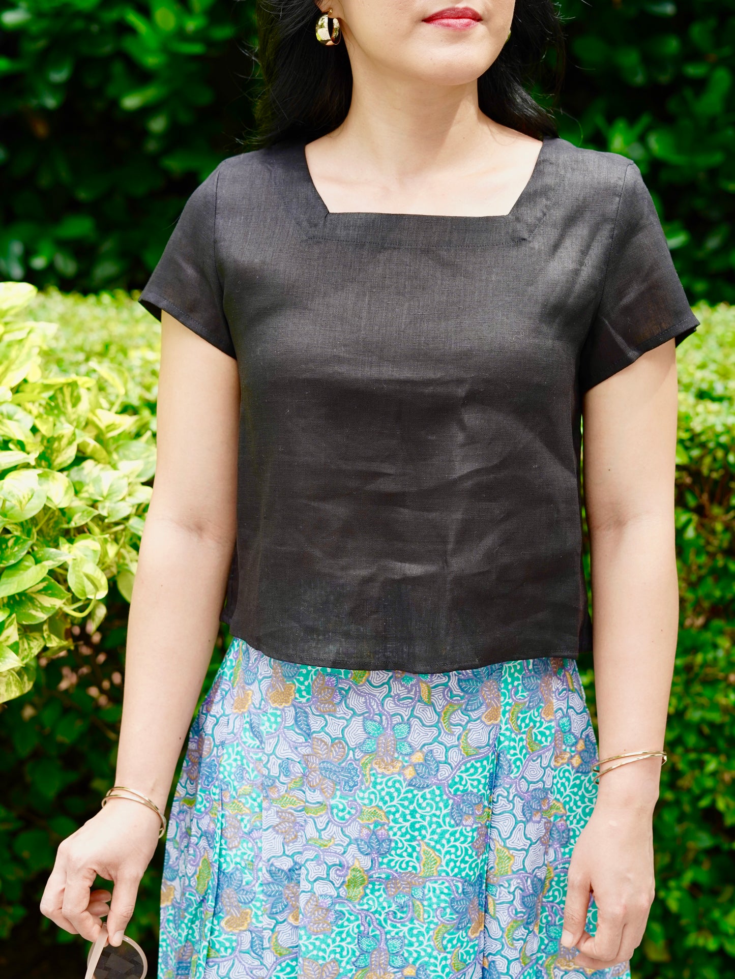 Suzie Batik A-line Skirt - Botanic Green