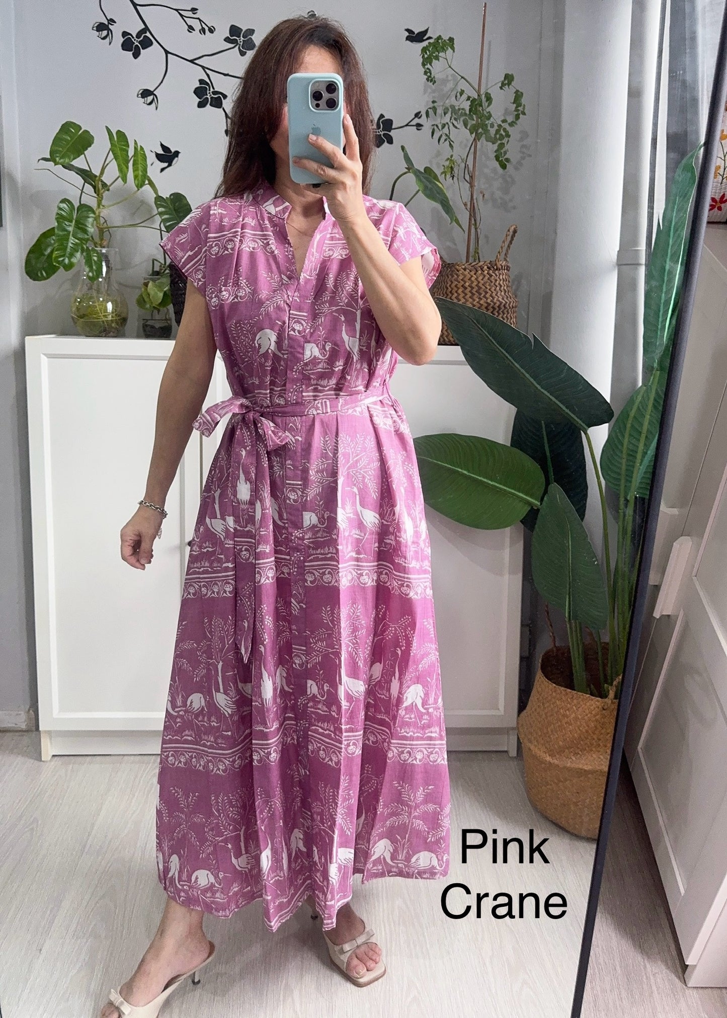 Kiara Cotton Dress | Pink Purple Assorted Prints